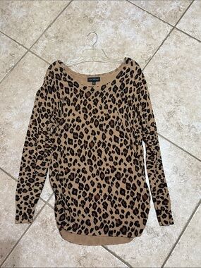 Lane Bryant Leopard Print Pullover - Tan & Black